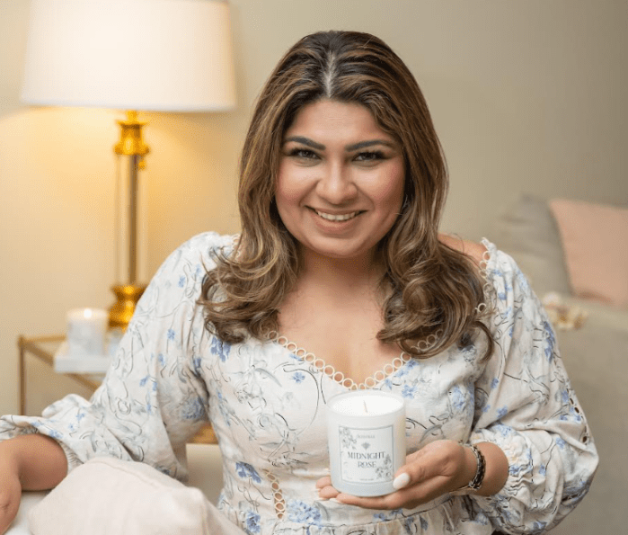 Nimmi Chainani launched Scentille in 2024 to provide elegantly scented candles at a giftable price.